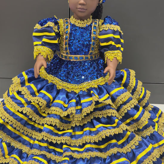 18" Muñeca Religiosa Elegante Dos Aguas/ Oshun Yemaya Doll for Santeria
