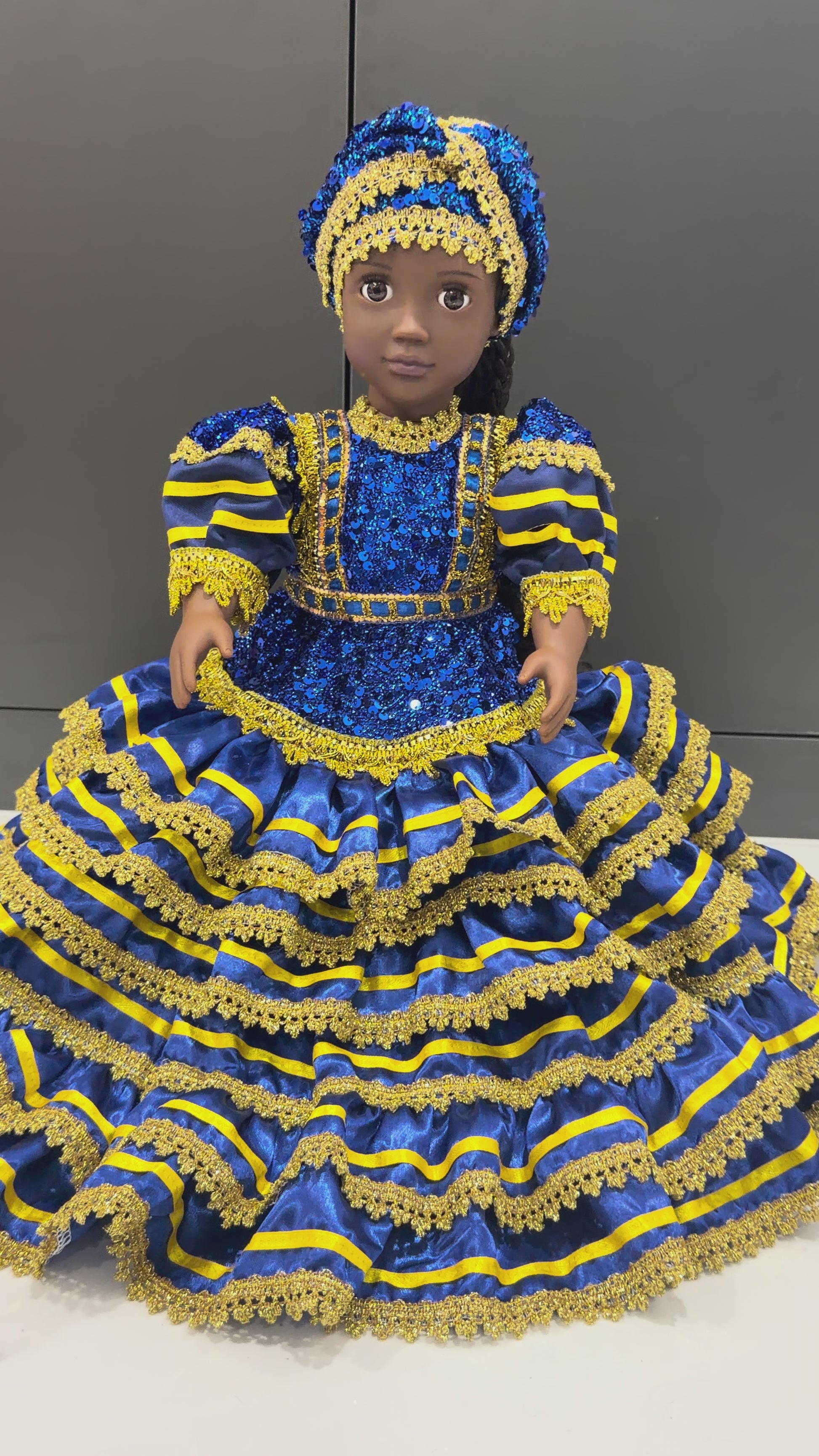 18" Muñeca Religiosa Elegante Dos Aguas/ Oshun Yemaya Doll for Santeria