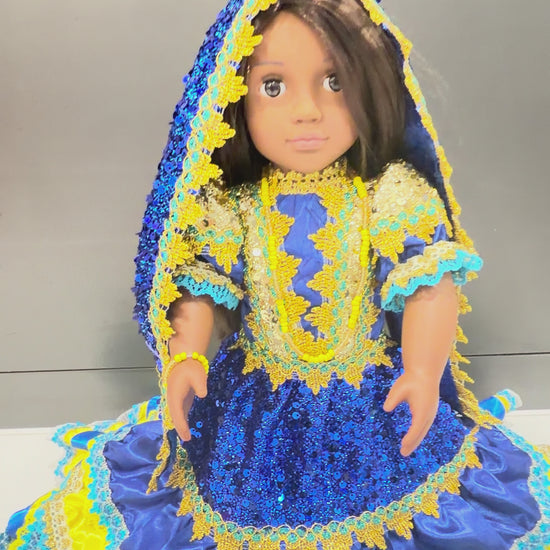 18" Muñeca Religiosa Elegante Dos Aguas/ Oshun Yemaya Doll for Santeria IFA