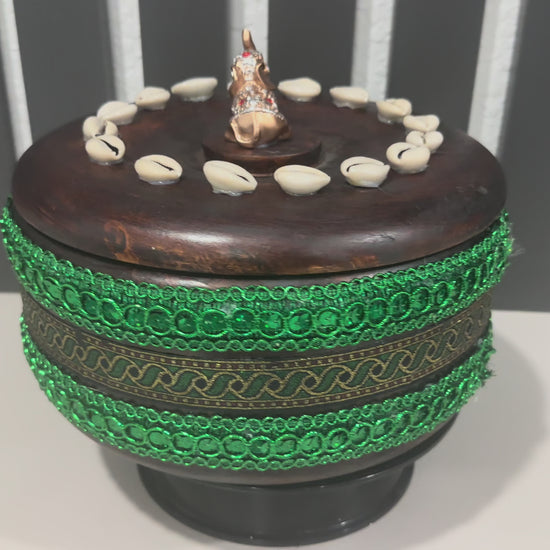 Batea Decorada Orula/ Orunmila Wood Pot/ IFA Orisha