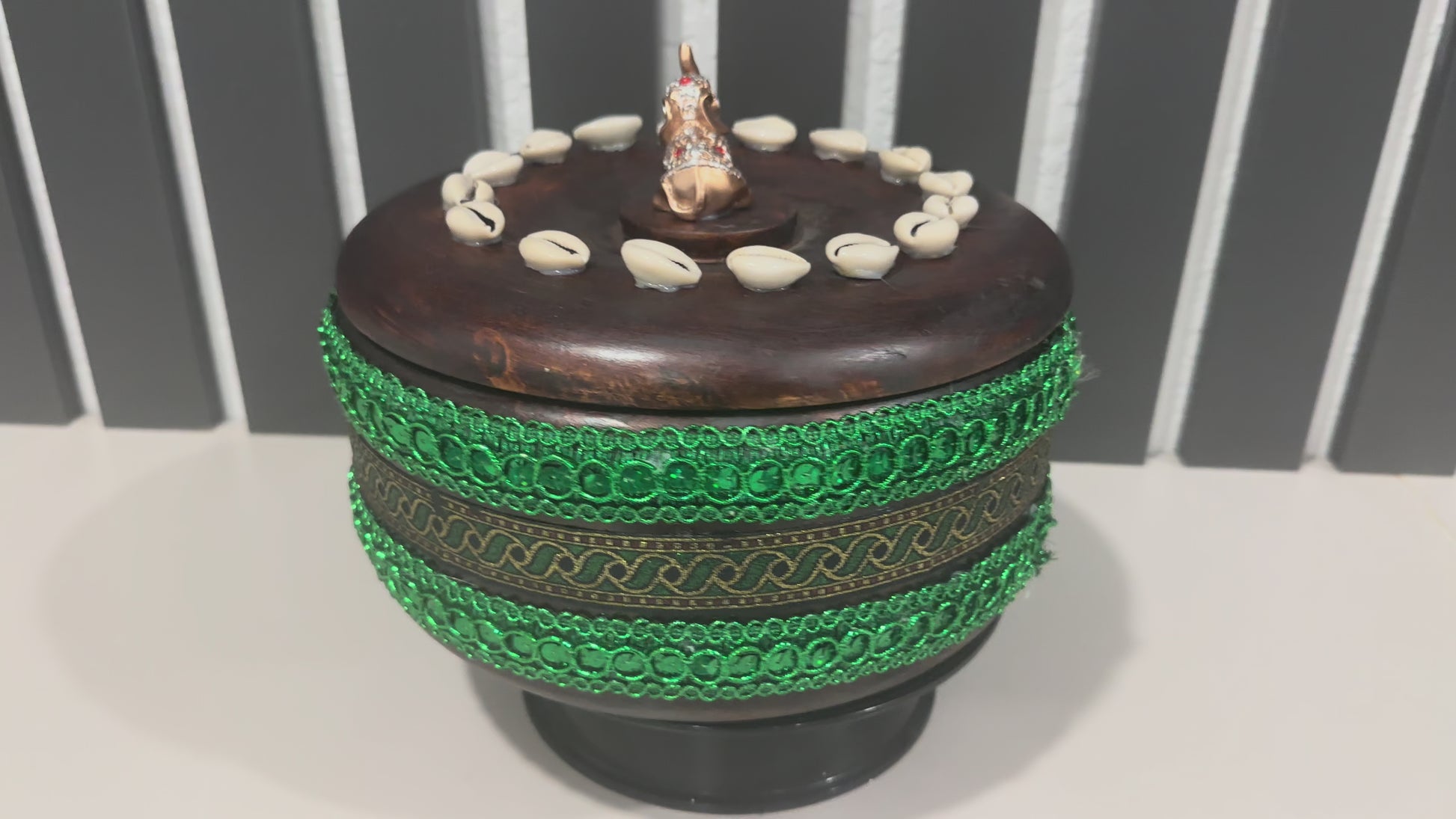 Batea Decorada Orula/ Orunmila Wood Pot/ IFA Orisha